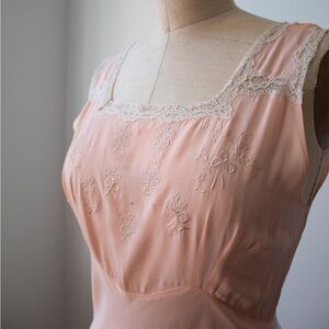 1930s Bow Embroidery Slip Dress